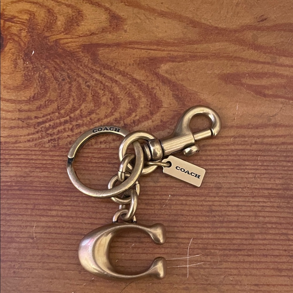 Coach Brass Keychain with C Charm